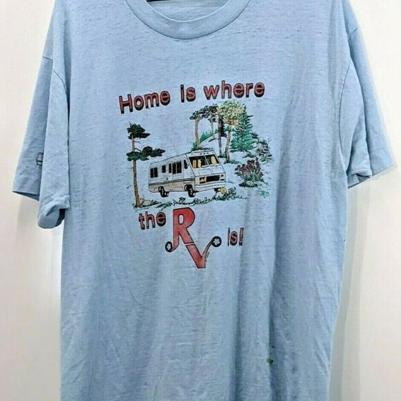 Vintage Screen Stars Single Stich Home is Where the RV Is T Shirt 1990 Size XL - Picture 5 of 8